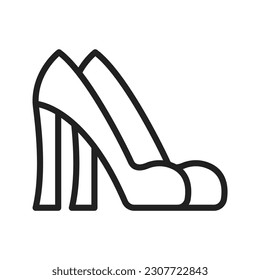 Imagen vectorial de icono de tacones altos. Adecuado para aplicaciones web móviles y medios de impresión.