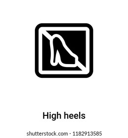 High heels icon vector isolated on white background, logo concept of High heels sign on transparent background, filled black symbol
