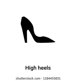 High heels icon vector isolated on white background, logo concept of High heels sign on transparent background, filled black symbol