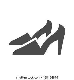 High heels icons in single color. Woman accessories fashion