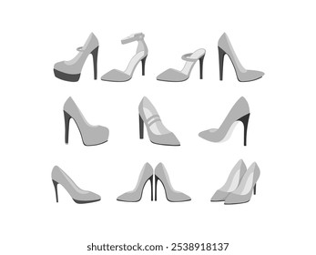 High Heels Illustration Element Set