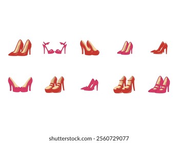 High Heels Illustration Element Set