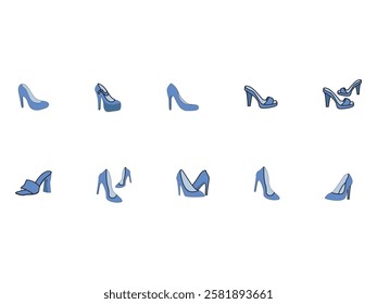 High Heels Illustration Element Set