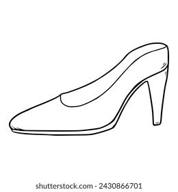 high heels illustration hand drawn sketch outline vector