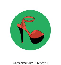 High heels illustration. Shoes illustration. Shoes icon. Vector illustration