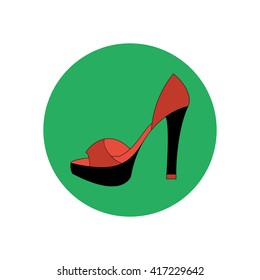 High heels illustration. Shoes illustration. Shoes icon. Vector illustration