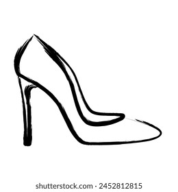 high heels Ink Brush Stroke Vector