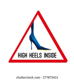 High heels inside vector sticker