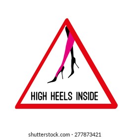 High heels inside vector sticker