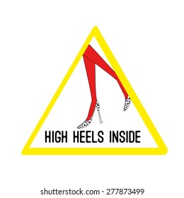 High heels inside vector sticker