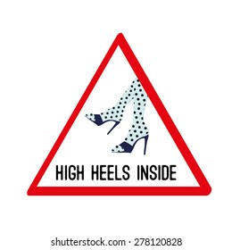 High heels inside vector sticker