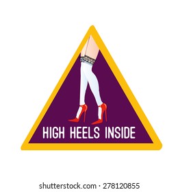 High heels inside vector sticker