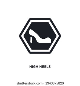 high heels isolated icon. simple element illustration from signs concept icons. high heels editable logo sign symbol design on white background. can be use for web and mobile