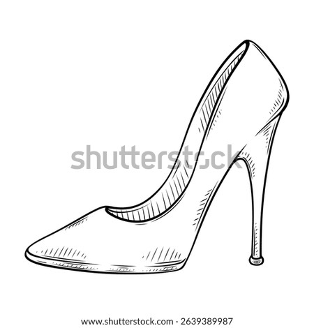 high heels line art hand drawn illustration
