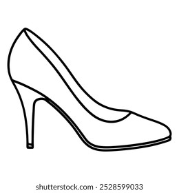 High Heels Line Art Vector Illustration