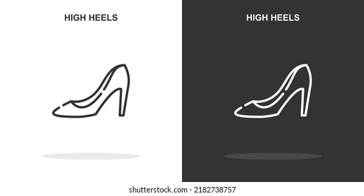 high heels line icon. Simple outline style.high heels linear sign. Vector illustration isolated on white background. Editable stroke EPS 10