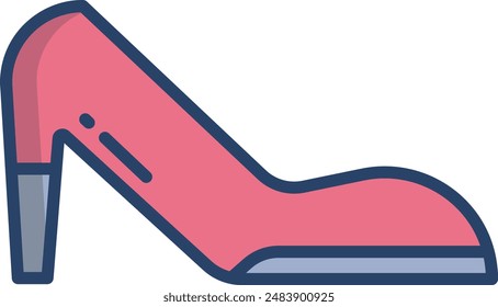 High Heels linear color illustration