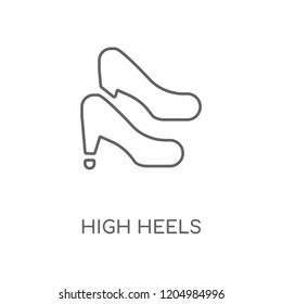 High heels linear icon. High heels concept stroke symbol design. Thin graphic elements vector illustration, outline pattern on a white background, eps 10.