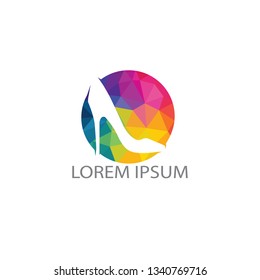 High heels logo design. Fashion and Feminine logo design template.