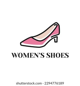 Logo de tacones altos diseño simple y minimalista para negocios de moda femenina