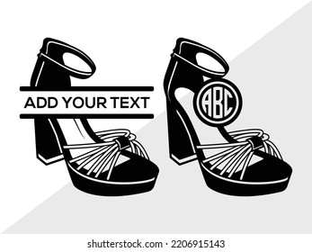 High Heels Monogram SVG Printable Vector Illustration