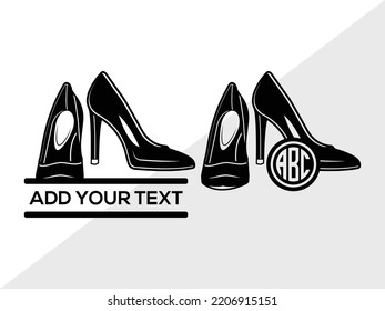 High Heels Monogram SVG Printable Vector Illustration