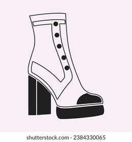 high heels Outline style vector design element, Pumps black line icon. Pictogram for web page, mobile app, promo. UI UX GUI design element. Editable stroke. illustration