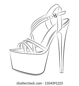 high heels Outline stype vector design element , illustration