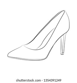 High Heels Outline Stype Vector Design Stock Vector (Royalty Free ...