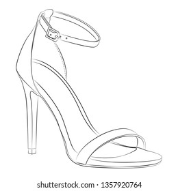 high heels Outline stype vector design element , illustration