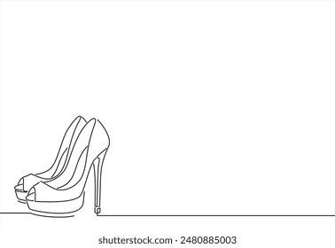 Tacones altos Elemento de diseño de Vector de tipo contorno, ilustración	