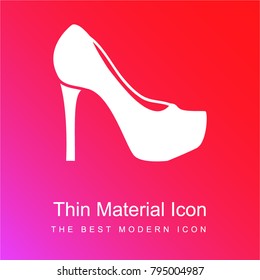 High heels red and pink gradient material white icon minimal design