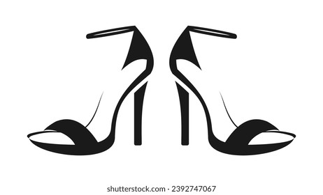 High heels sandals icon vector. high heel women's sandals vector isolated on white background.