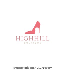 high heels shoe with door logo design