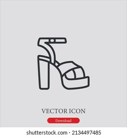 icono del vector del icono de la zapata de tacones altos.Icono del vector editable.Signo del estilo lineal para usar el diseño web y aplicaciones móviles,logotipo.Ilustración del símbolo.Gráficos vectoriales de píxeles - Vector
