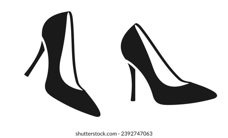Vector de icono de zapatos de tacones altos. vector de zapatos de tacón alto para mujeres aisladas en fondo blanco.