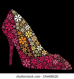 High Heels Shoe Made From Flower - Illustration