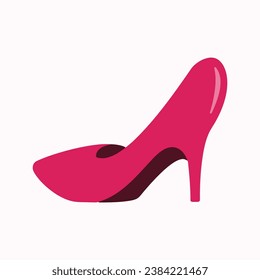 High heels shoe vector icon, Women's shoe glyph icon. Symbol, logo illustration.Woman shoes vector icons isolated on pink background.Fashion footwear design.