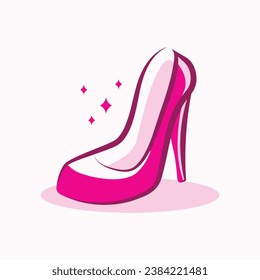 High heels shoe vector icon, Women's shoe glyph icon. Symbol, logo illustration.Woman shoes vector icons isolated on pink background.Fashion footwear design.