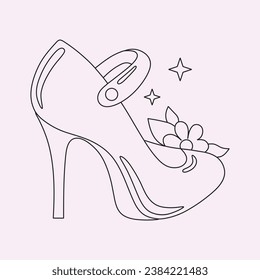 Icono de vector de zapatos de tacones altos, icono de glifo de zapatos para mujeres. Símbolo, ilustración del logo.Iconos vectores de zapatos de mujer aislados en fondo rosado.Diseño de calzado de moda.