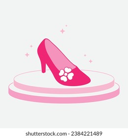 Icono de vector de zapatos de tacones altos, icono de glifo de zapatos para mujeres. Símbolo, ilustración del logo.Iconos vectores de zapatos de mujer aislados en fondo rosado.Diseño de calzado de moda.