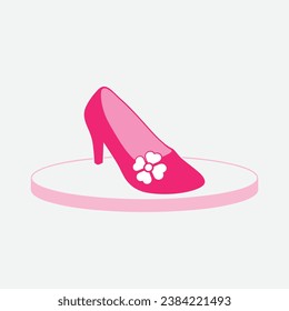High heels shoe vector icon, Women's shoe glyph icon. Symbol, logo illustration.Woman shoes vector icons isolated on pink background.Fashion footwear design.