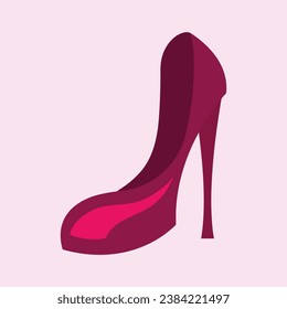 High heels shoe vector icon, Women's shoe glyph icon. Symbol, logo illustration.Woman shoes vector icons isolated on pink background.Fashion footwear design.