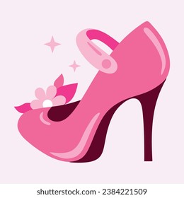 High heels shoe vector icon, Women's shoe glyph icon. Symbol, logo illustration.Woman shoes vector icons isolated on pink background.Fashion footwear design.