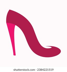 High heels shoe vector icon, Women's shoe glyph icon. Symbol, logo illustration.Woman shoes vector icons isolated on pink background.Fashion footwear design.