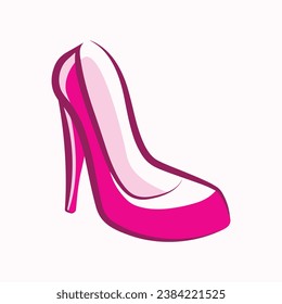 High heels shoe vector icon, Women's shoe glyph icon. Symbol, logo illustration.Woman shoes vector icons isolated on pink background.Fashion footwear design.