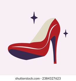 High heels shoe vector icon, Women's shoe glyph icon. Symbol, logo illustration.Woman shoes vector icons isolated on pink background.Fashion footwear design.