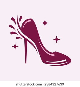 Icono de vector de zapatos de tacones altos, icono de glifo de zapatos para mujeres. Símbolo, ilustración del logo.Iconos vectores de zapatos de mujer aislados en fondo rosado.Diseño de calzado de moda.