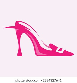 High heels shoe vector icon, Women's shoe glyph icon. Symbol, logo illustration.Woman shoes vector icons isolated on pink background.Fashion footwear design.