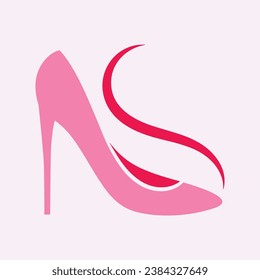 High heels shoe vector icon, Women's shoe glyph icon. Symbol, logo illustration.Woman shoes vector icons isolated on pink background.Fashion footwear design.